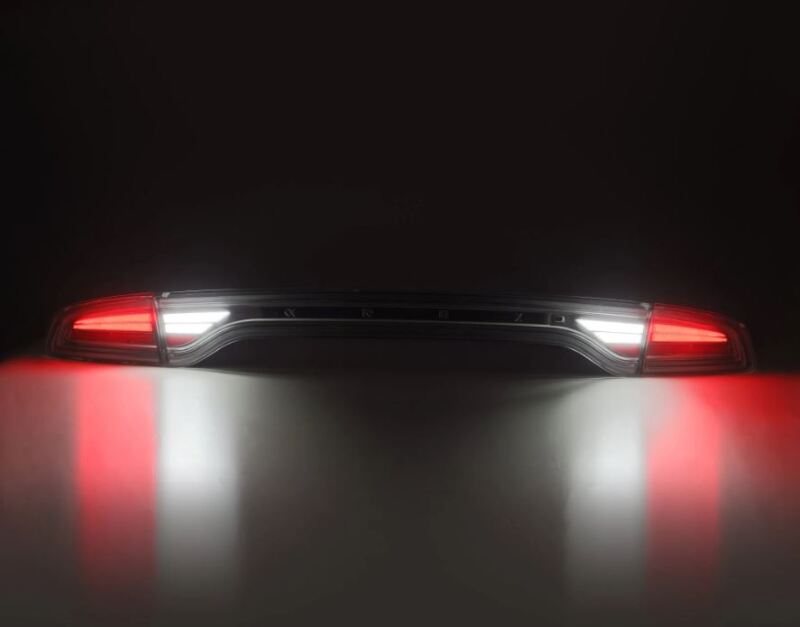AlphaRex NOVA-Series prismatic LED tail lights for 2015-2023 Dodge Charger in black, showcasing sleek design and bright illumination.