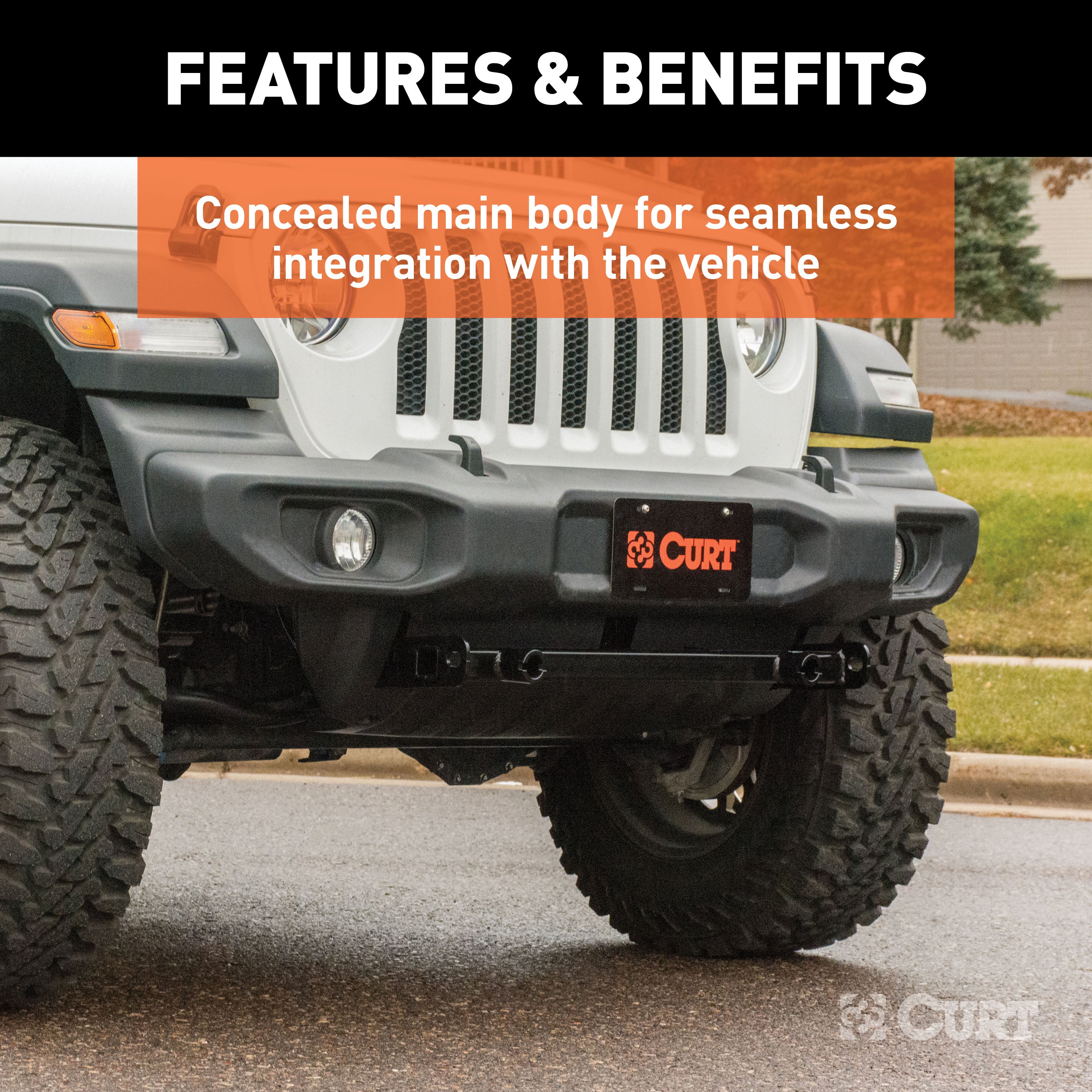 CURT Custom Tow Bar Base Plate Brackets for Dinghy Towing, Fits Select Jeep Wrangler JL Model 70105