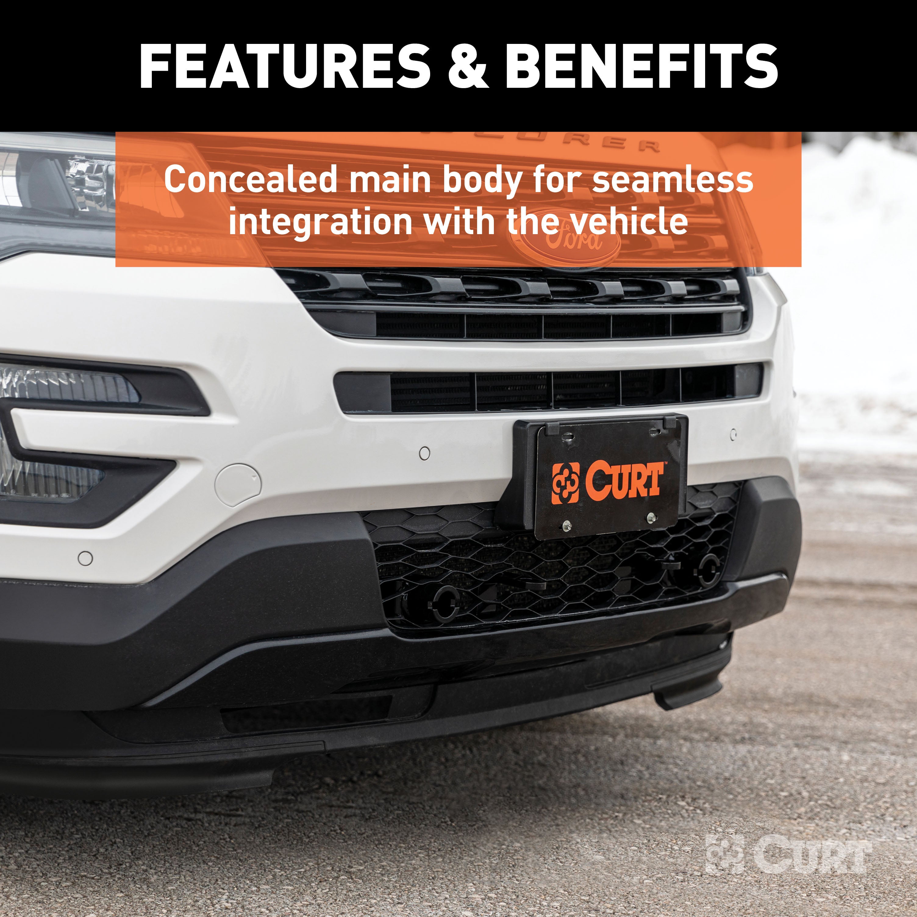 CURT Custom Tow Bar Base Plate Brackets for Dinghy Towing, Fits Select Ford Explorer Model 70114