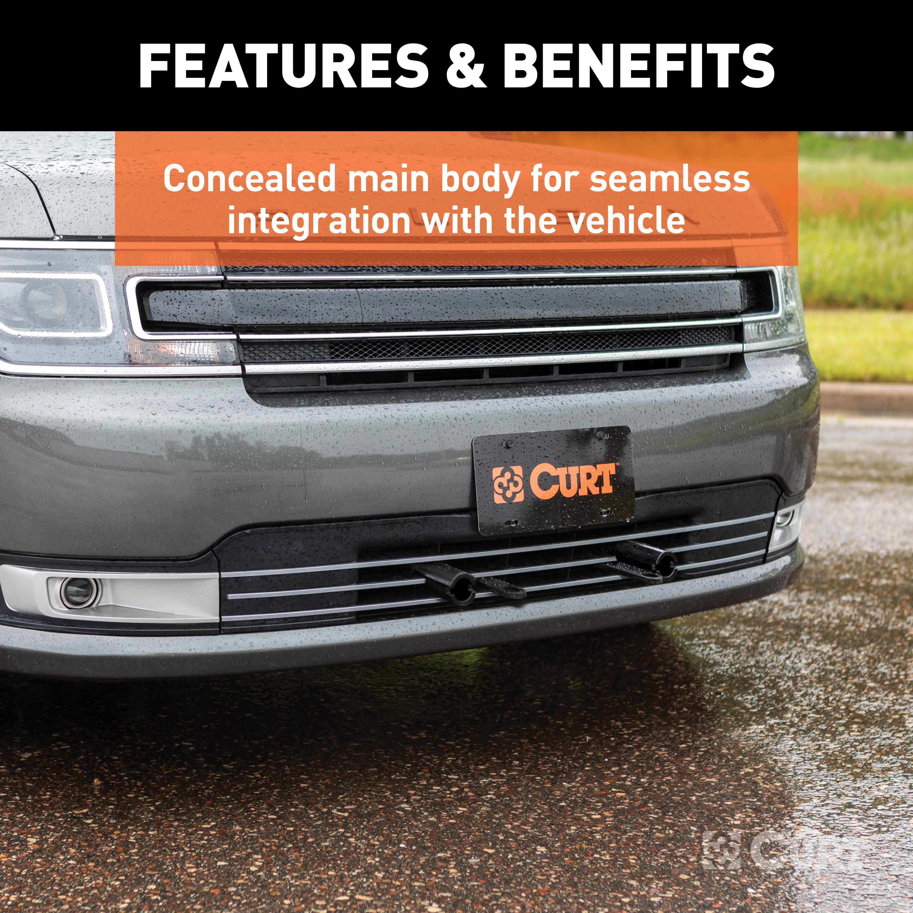 CURT Custom Tow Bar Base Plate Brackets for Dinghy Towing, Fits Select Ford Flex Model 70135