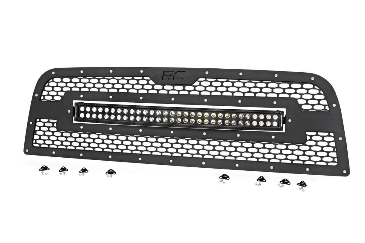 Mesh Grille 30 Inch Dual Row LED Black Ram 2500/3500 2WD/4WD (2013-2018) Rough Country