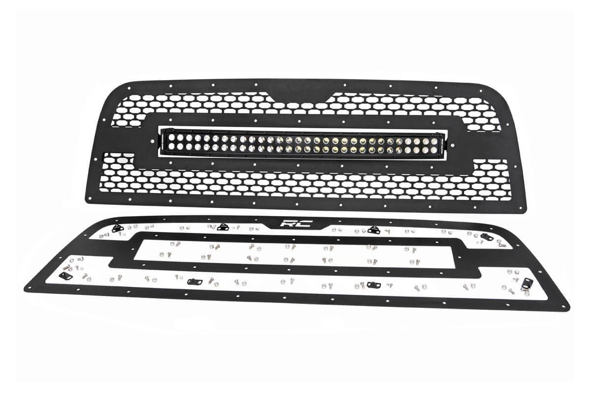 Mesh Grille 30 Inch Dual Row LED Black Ram 2500/3500 2WD/4WD (2013-2018) Rough Country