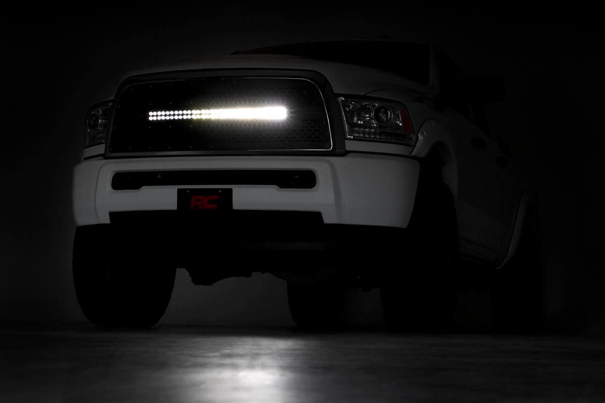 Mesh Grille 30 Inch Dual Row LED Black Ram 2500/3500 2WD/4WD (2013-2018) Rough Country