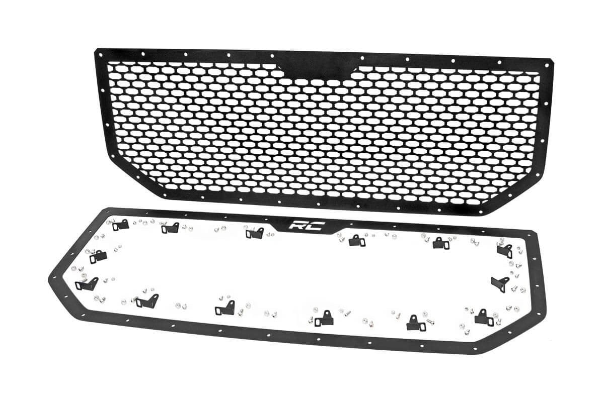 Sierra Mesh Grille 16-18 Sierra 1500 Black Powdercoat Stainless Steel Hardware Rough Country