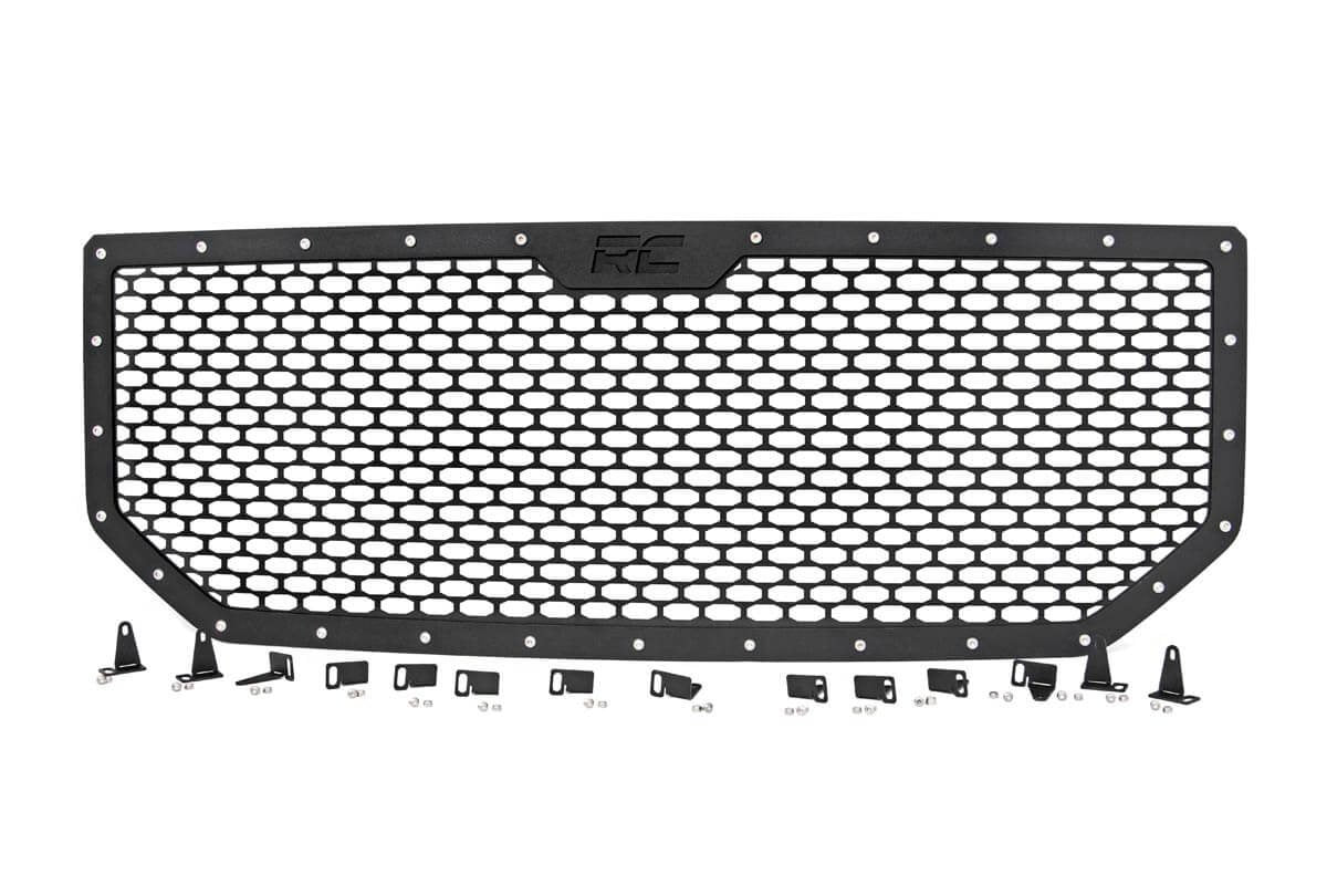 Sierra Mesh Grille 16-18 Sierra 1500 Black Powdercoat Stainless Steel Hardware Rough Country