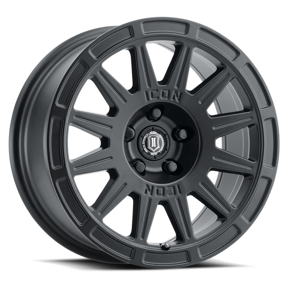 Ricochet 15 X 7 / 5 X 100 / 15MM / 4.6 Inch Back Space Satin Black, ICON Alloys