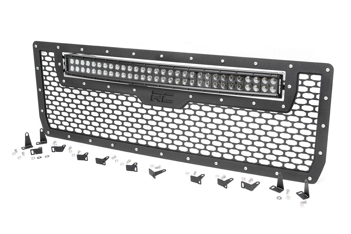 Mesh Grille 30 Inch Dual Row LED Black GMC Sierra 1500 2WD/4WD (2014-2015) Rough Country