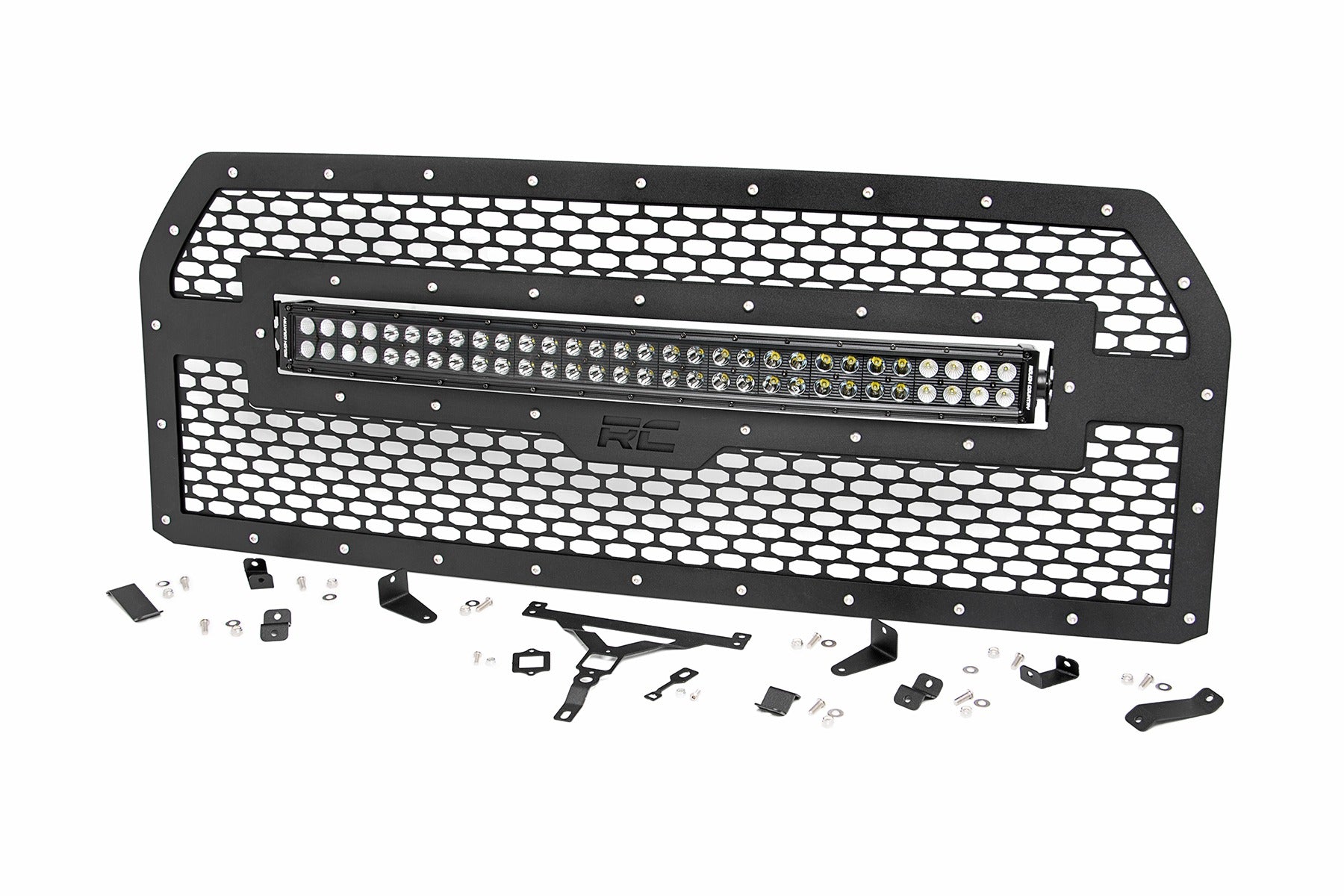 Mesh Grille 30 Inch Dual Row LED Black Ser Ford F-150 2WD/4WD (2015-2017) Rough Country