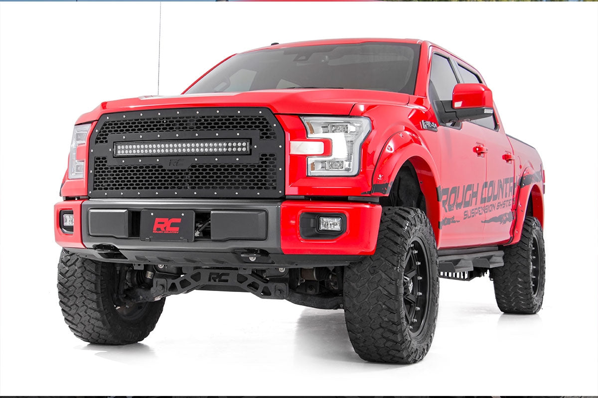 Mesh Grille 30 Inch Dual Row LED Black Ford F-150 2WD/4WD (2015-2017) Rough Country