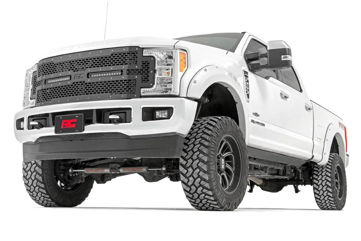 Mesh Grille 12 Inch Dual Row LED Black Ford F-250/F-350 Super Duty (17-19) Rough Country
