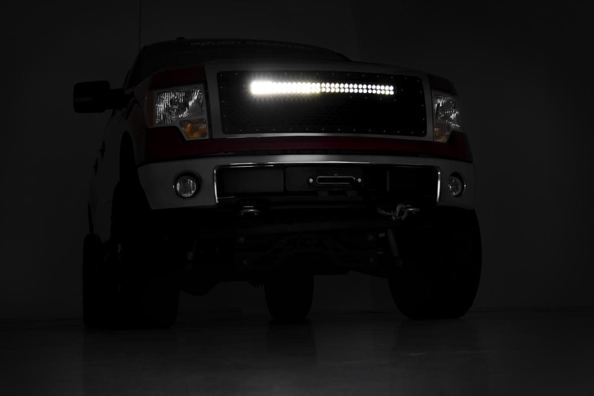 Ford Mesh Grille w/30 Inch Dual Row Black Series LED 09-14 F-150 Rough Country