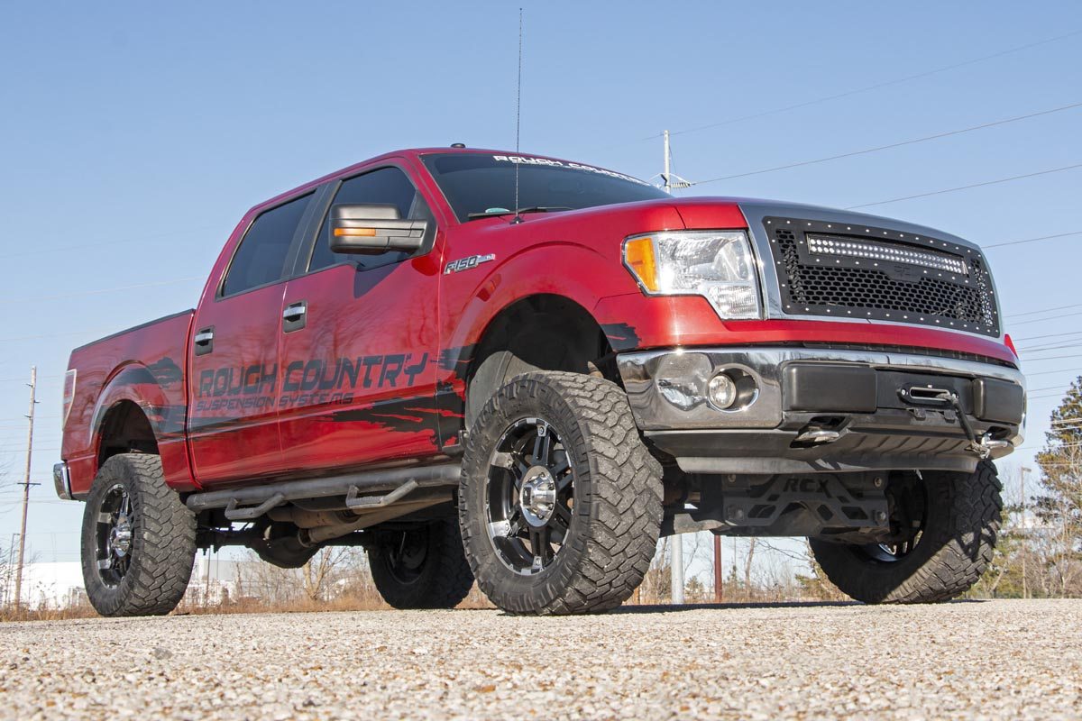 Mesh Grille 30 Inch Dual Row LED Chrome White DRL 09-14 Ford F-150 Rough Country