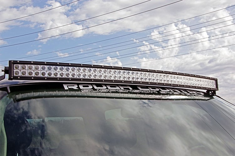 LED Light Mount Upper Windshield 50 Inch Curved Silverado/Sierra 1500/1500 SUV/2500HD/3500HD (07-14) Rough Country