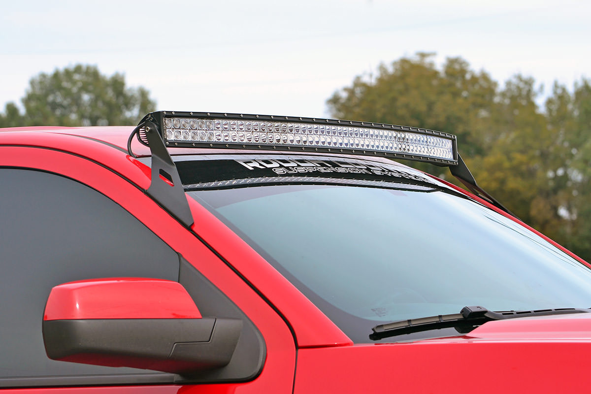 LED Light Mount Upper Windshield 54 Inch Curved Silverado/Sierra 2500HD/3500HD (15-19) Rough Country