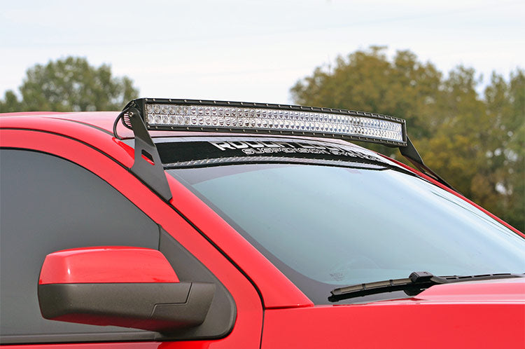 LED Light Mount Upper Windshield 54 Inch Curved Chevy/GMC SUV 1500 (15-20) Rough Country