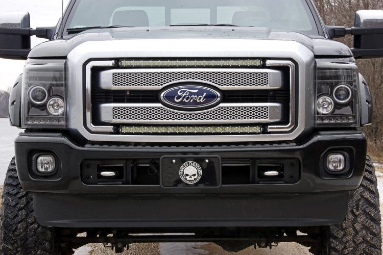 LED Light Kit Grill 30 Inch Black Single Row White DRL Ford F-250/F-350 Super Duty (11-16) Rough Country