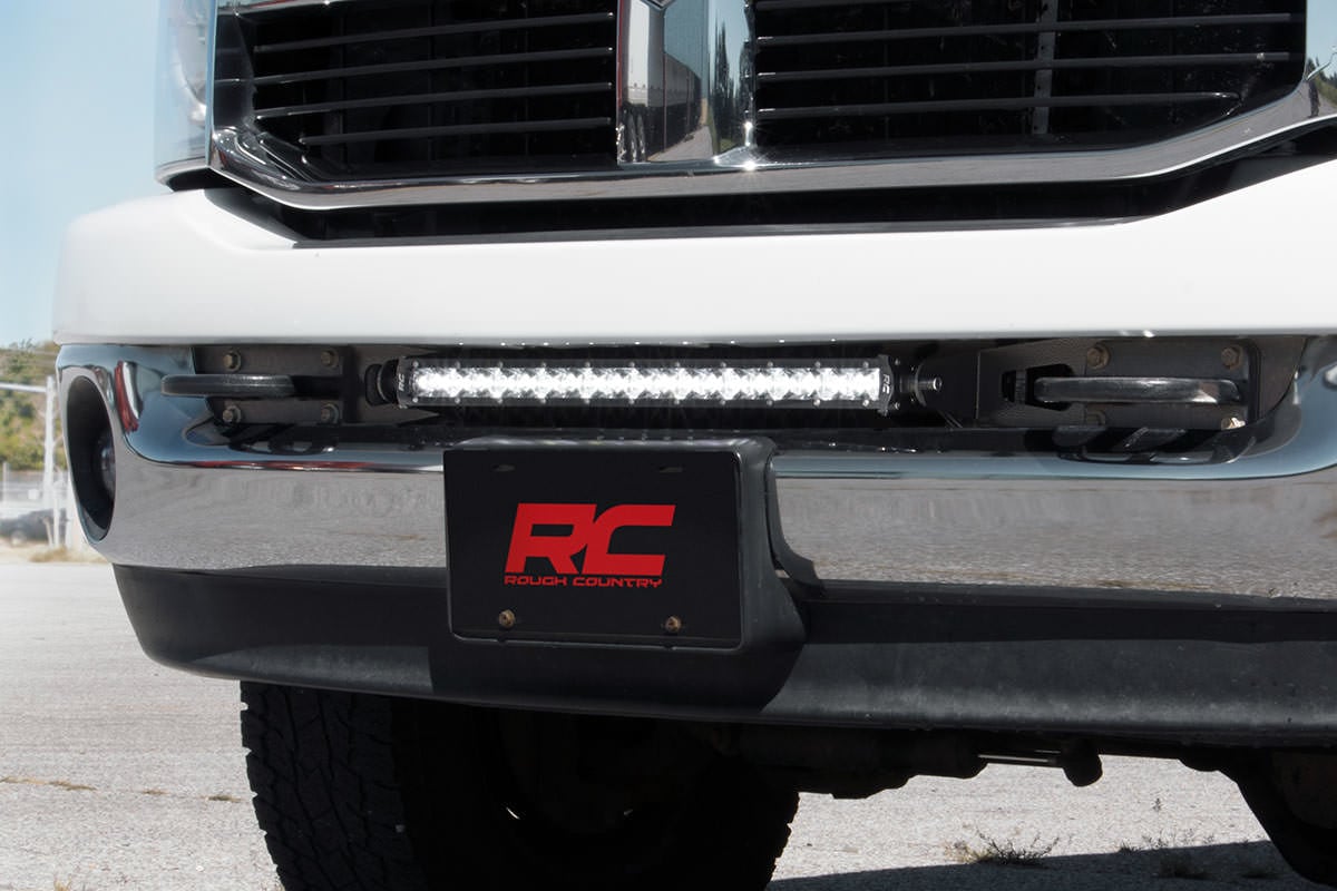 LED Light Kit Bumper Mount 20 Inch Black Single Row Ram 2500 (03-18)/3500 (03-18) Rough Country