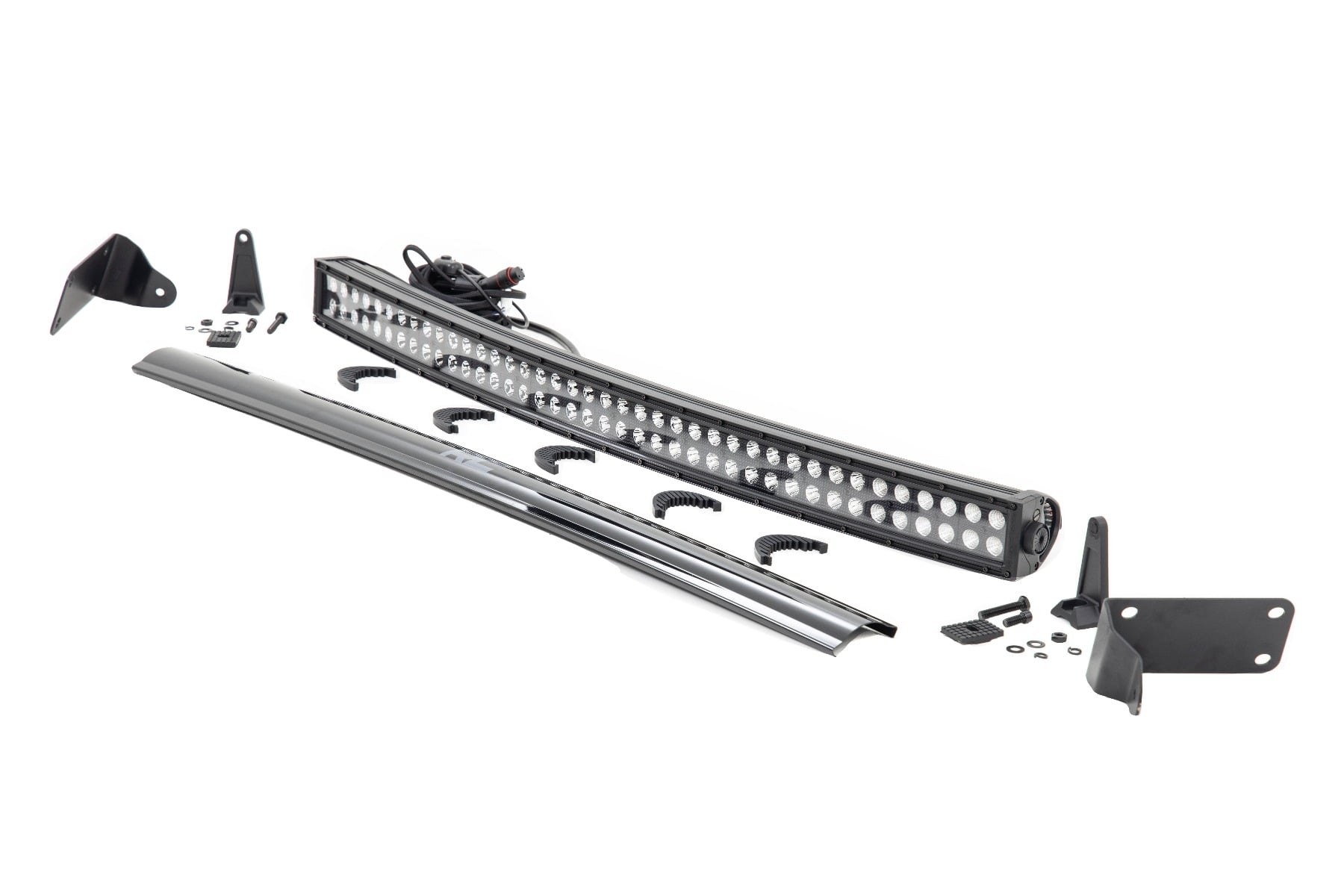 LED Light Kit Bumper Mount 40 Inch Black Dual Row Ram 2500/3500 4WD (11-18) Rough Country