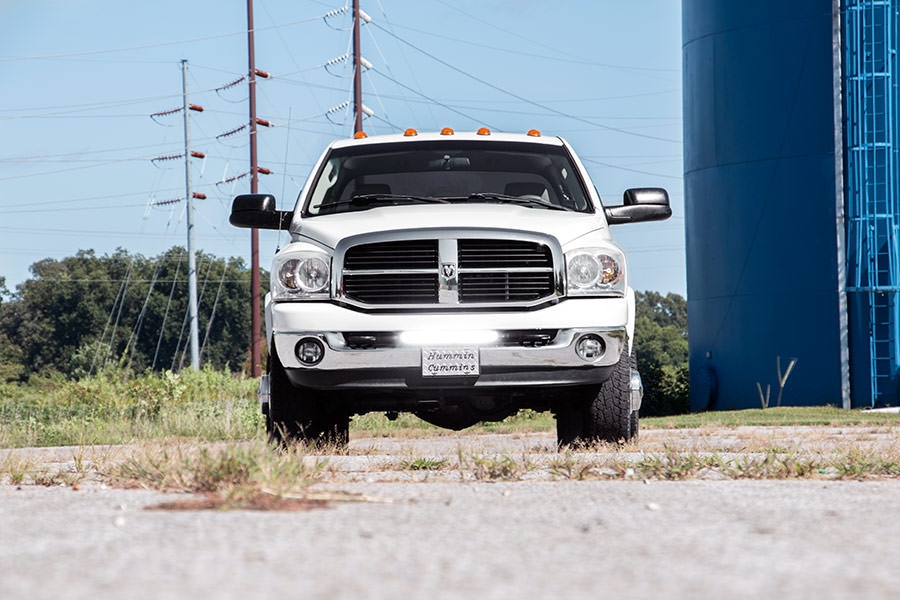 Dodge Hidden Bumper Kit w/ 20-inch LED Light Bar Chrome Series (03-18 Ram 2500/3500) Rough Country