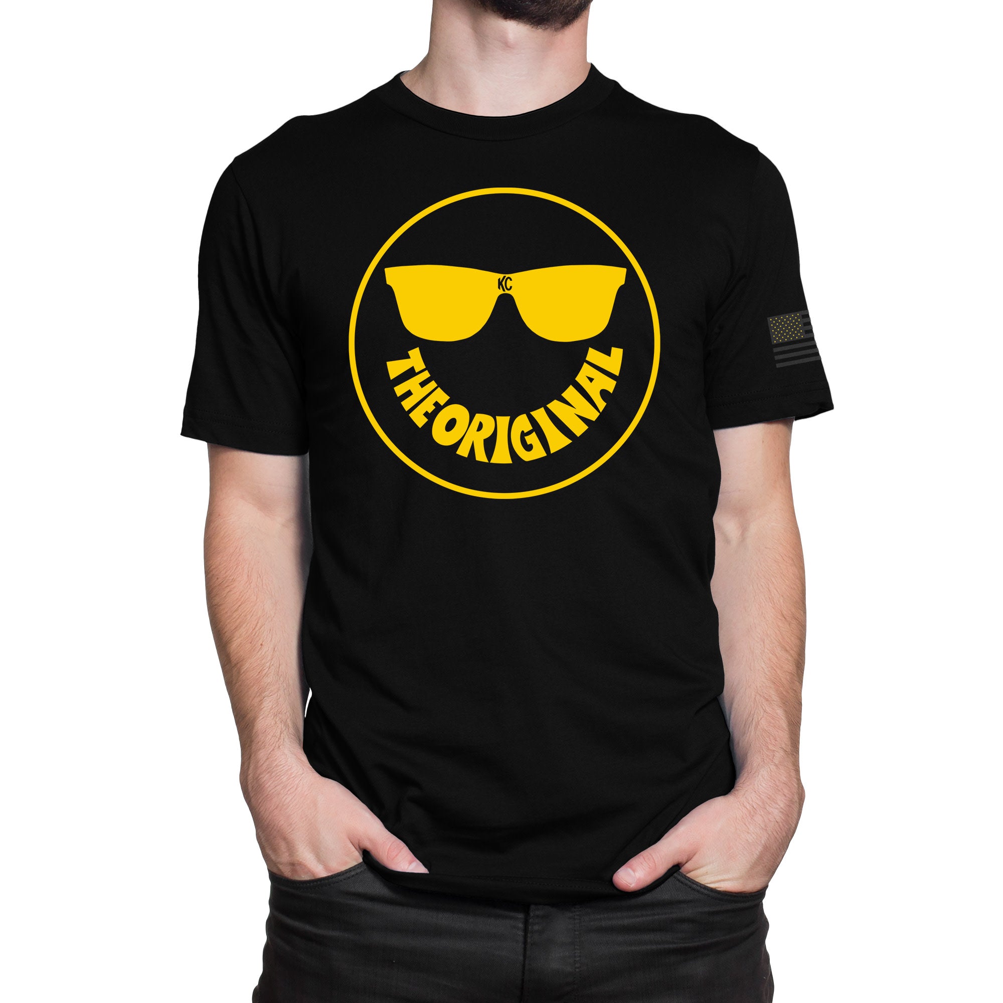 KC HiLiTES SMILEY SUNGLASS T-SHIRT BLACK LG - 70626