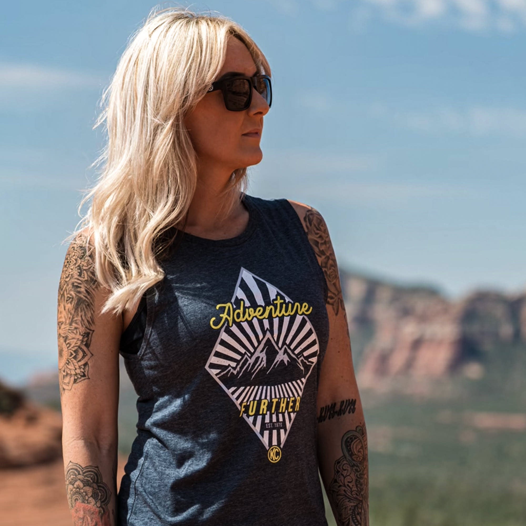 KC HiLiTES WOMENS ADVENTURE FURTHER TANK TOP BLUE XS - 70631