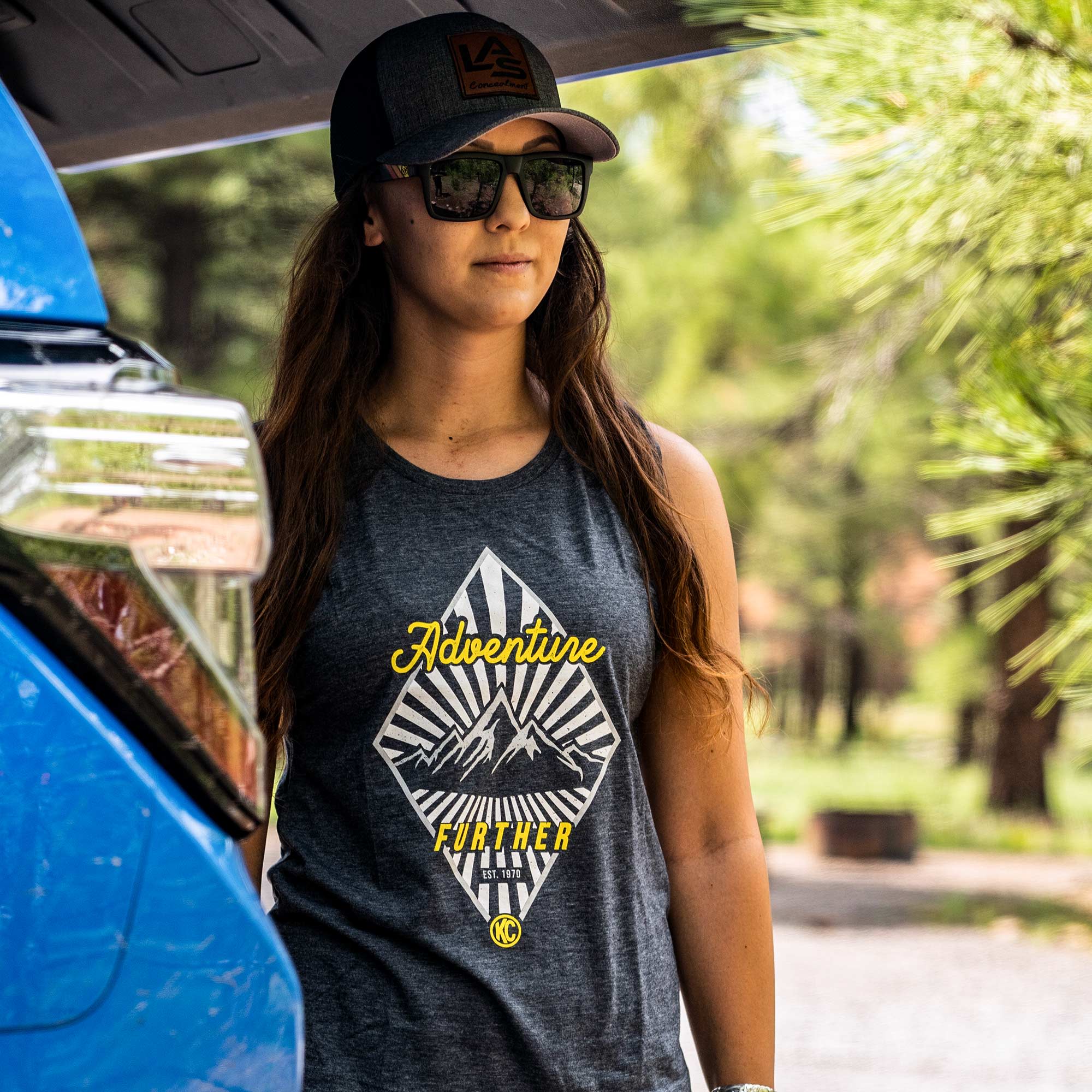 KC HiLiTES WOMENS ADVENTURE FURTHER TANK TOP BLUE XL - 70631