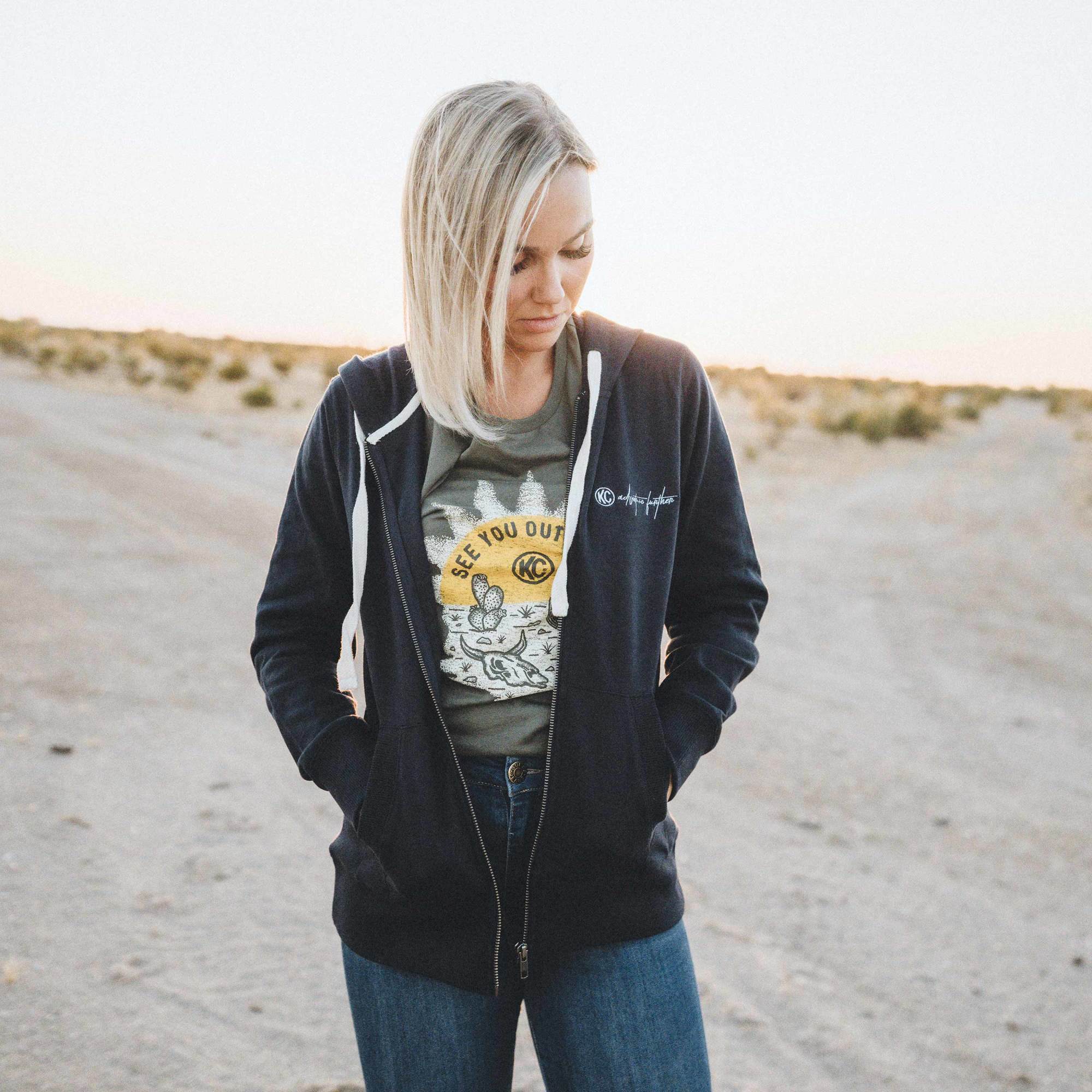 KC HiLiTES WOMENS WEEKENDER ZIP-UP HOODIE NAVY MED - 70660