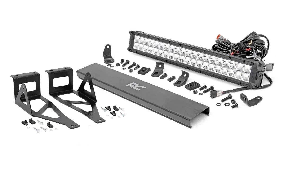 LED Light Kit Bumper 20 Inch Chrome Dual Row Amber DRL Ford F-250/F-350 Super Duty (05-07) Rough Country