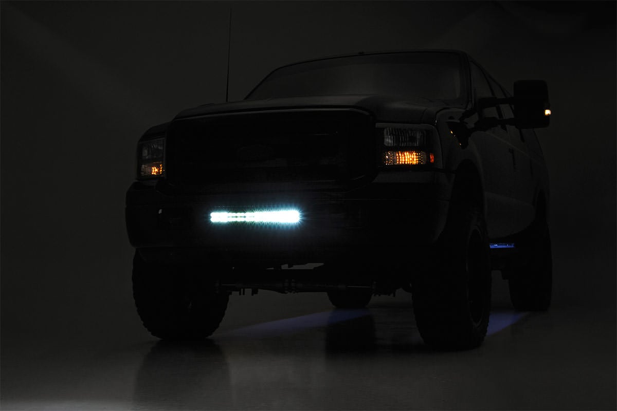 LED Light Kit Bumper 20 Inch Chrome Dual Row White DRL Ford F-250/F-350 Super Duty (05-07) Rough Country