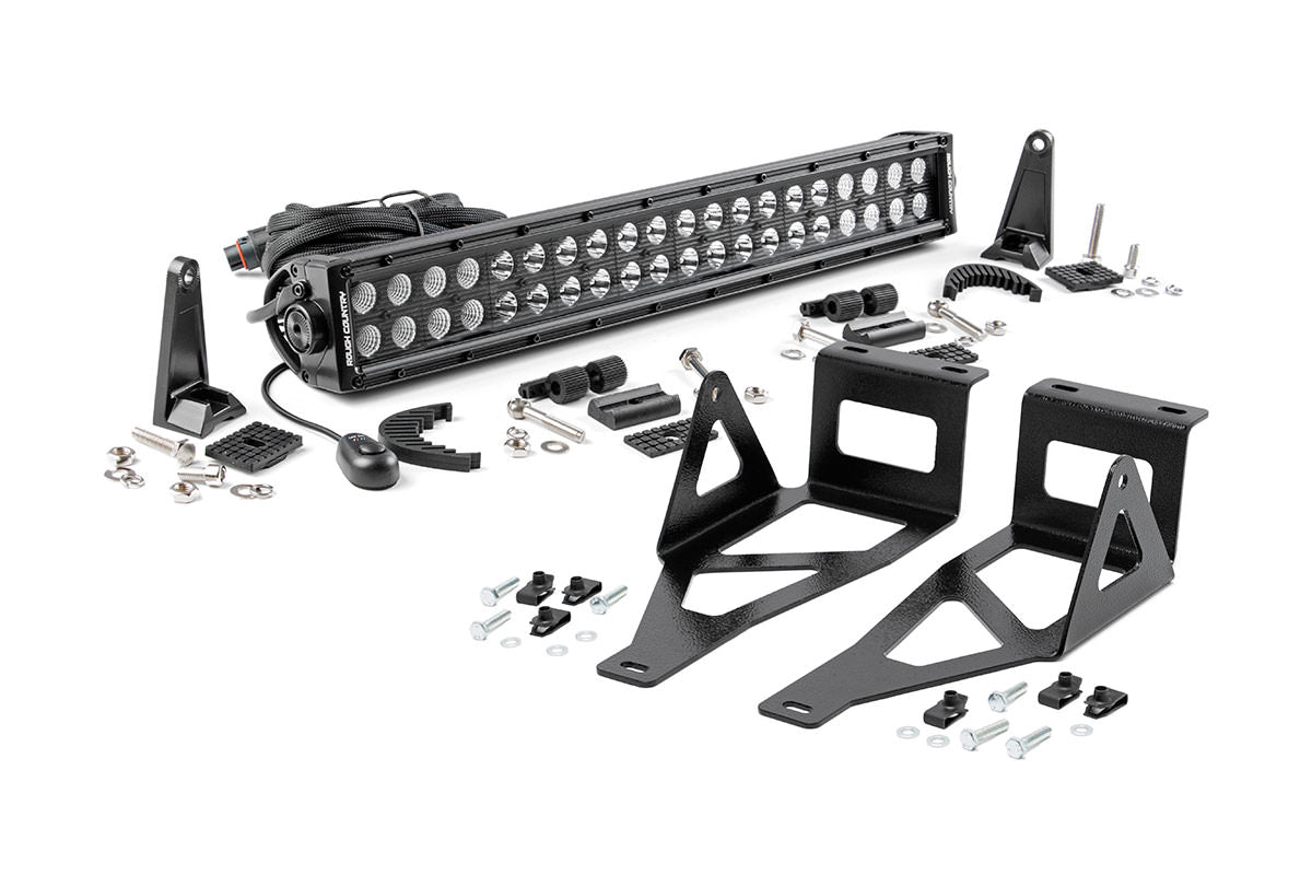 LED Light Kit Bumper Mount 20 Inch Black Dual Row Ford F-250/F-350 Super Duty (05-07) Rough Country