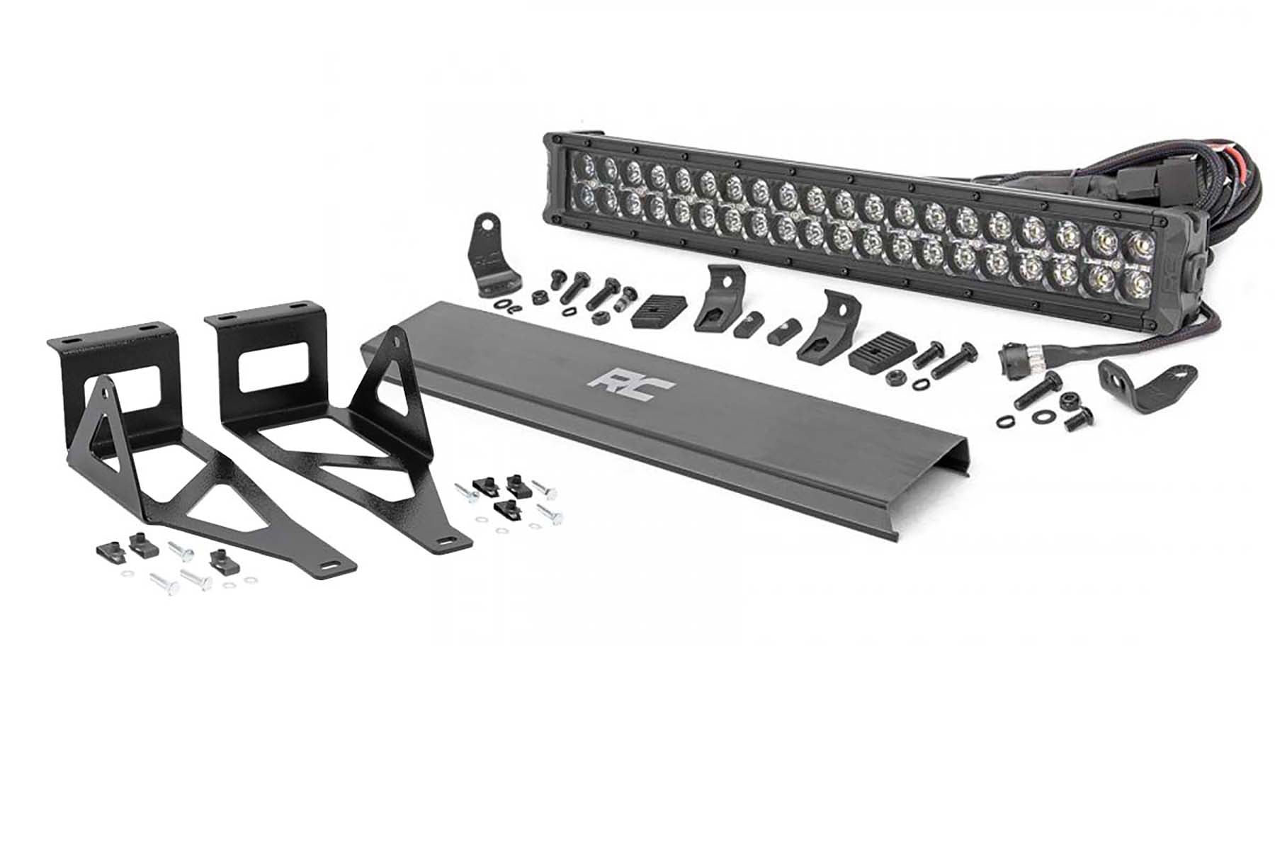 LED Light Kit Bumper Mount 20 Inch Black Dual Row Amber DRL Ford F-250/F-350 Super Duty (05-07) Rough Country