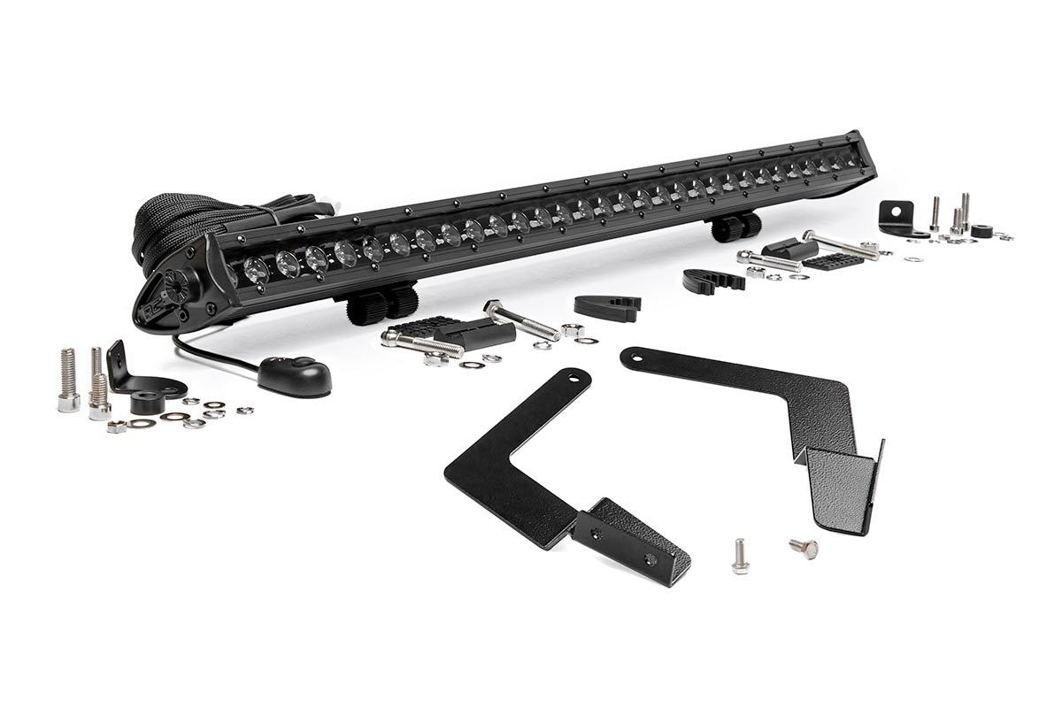 LED Light Kit Lower Grille Mount 30 Inch Black Single Row Toyota Tacoma (16-23) Rough Country