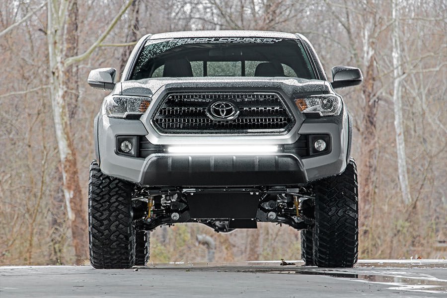 LED Light Kit Lower Grille Mount 30 Inch Black Single Row Toyota Tacoma (16-23) Rough Country