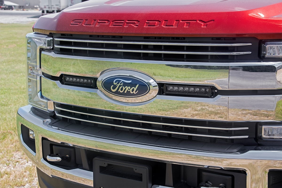 LED Light Kit Grille Mount 8 Inch Black Pair Ford F-250 Super Duty (17-19) Rough Country