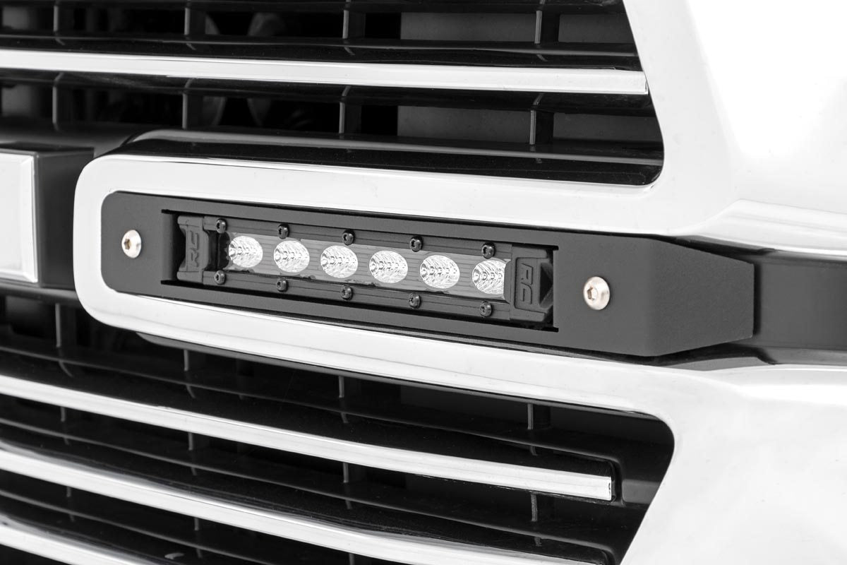 Dual 6in LED Grille Kit Black Slimline Ram 1500 2WD/4WD (2019-2024) Rough Country