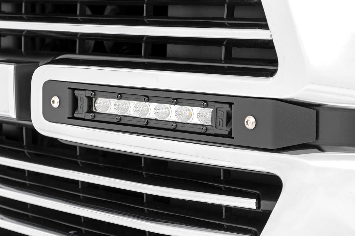 Dual 6in LED Grille Kit Chrome Slimline Ram 1500 2WD/4WD (2019-2024) Rough Country