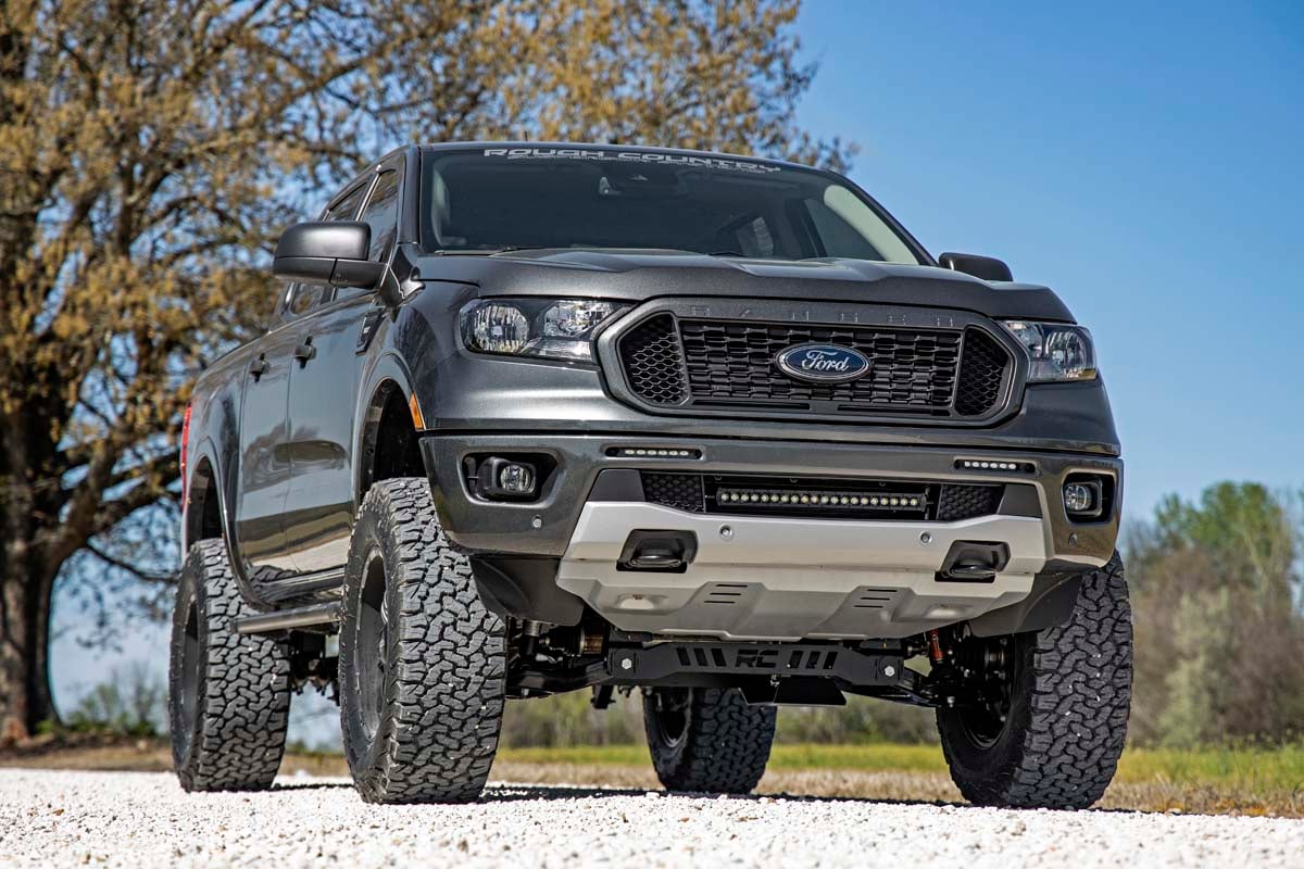 LED Light Kit Bumper Mount 6 Inch Black Slimline Pair Ford Ranger (19-23) Rough Country