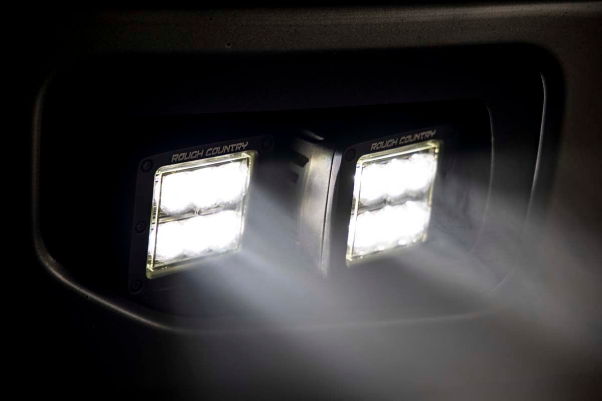LED Light Kit Fog Mount Dual 2 Inch Black Pairs Spot Ford F-150 (15-17) Rough Country