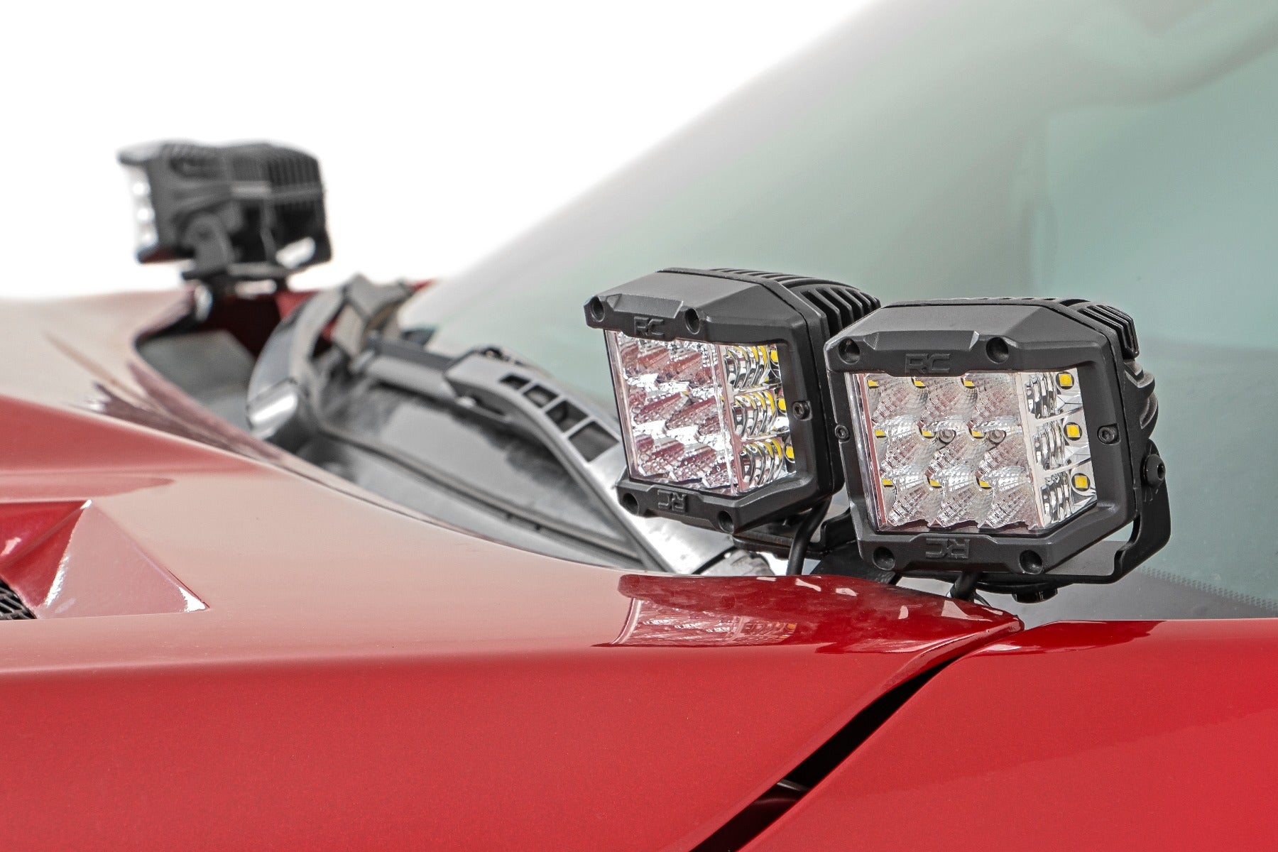LED Light Kit Ditch Mount Dual 2 Inch Black Pairs Spot Toyota Tundra (14-21) Rough Country