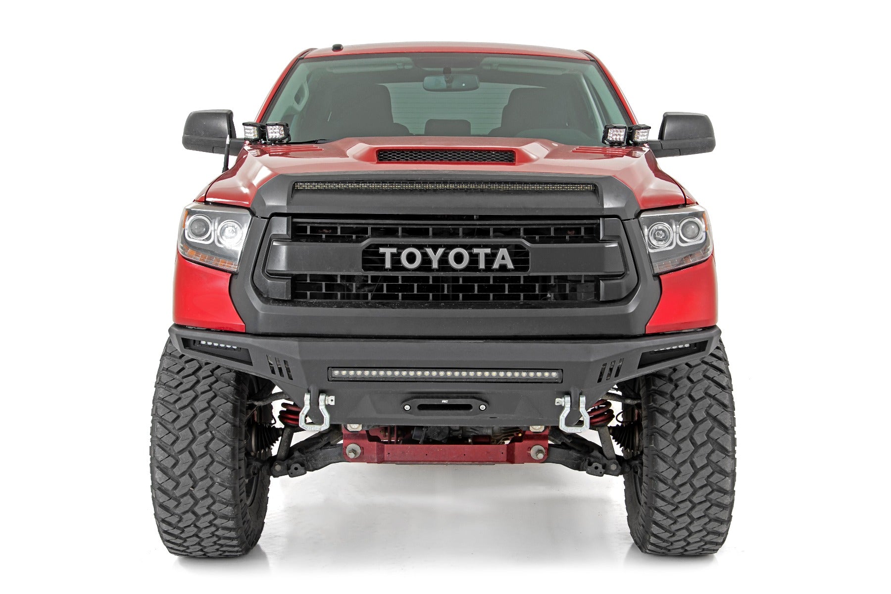 LED Light Kit Ditch Mount Dual 2 Inch Black Pairs White DRL Toyota Tundra (14-21) Rough Country