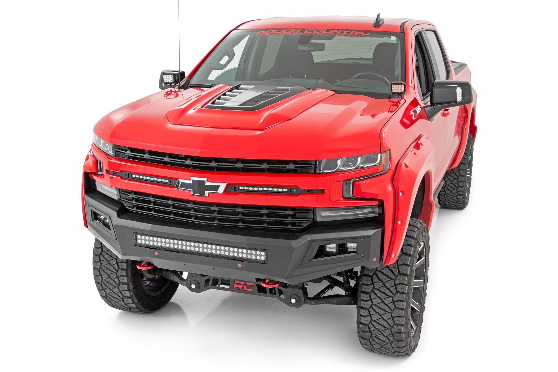 LED Light Kit Ditch Mount 3 Inch OSRAM Wide Chevy Silverado 1500 (19-26) Rough Country