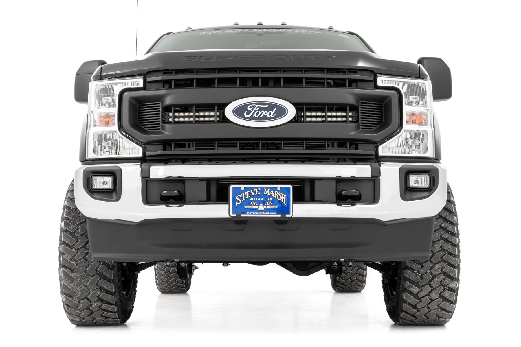 LED Light Kit Grille Mount 10 Inch Black Slimline Ford F-250 Super Duty (20-22) Rough Country