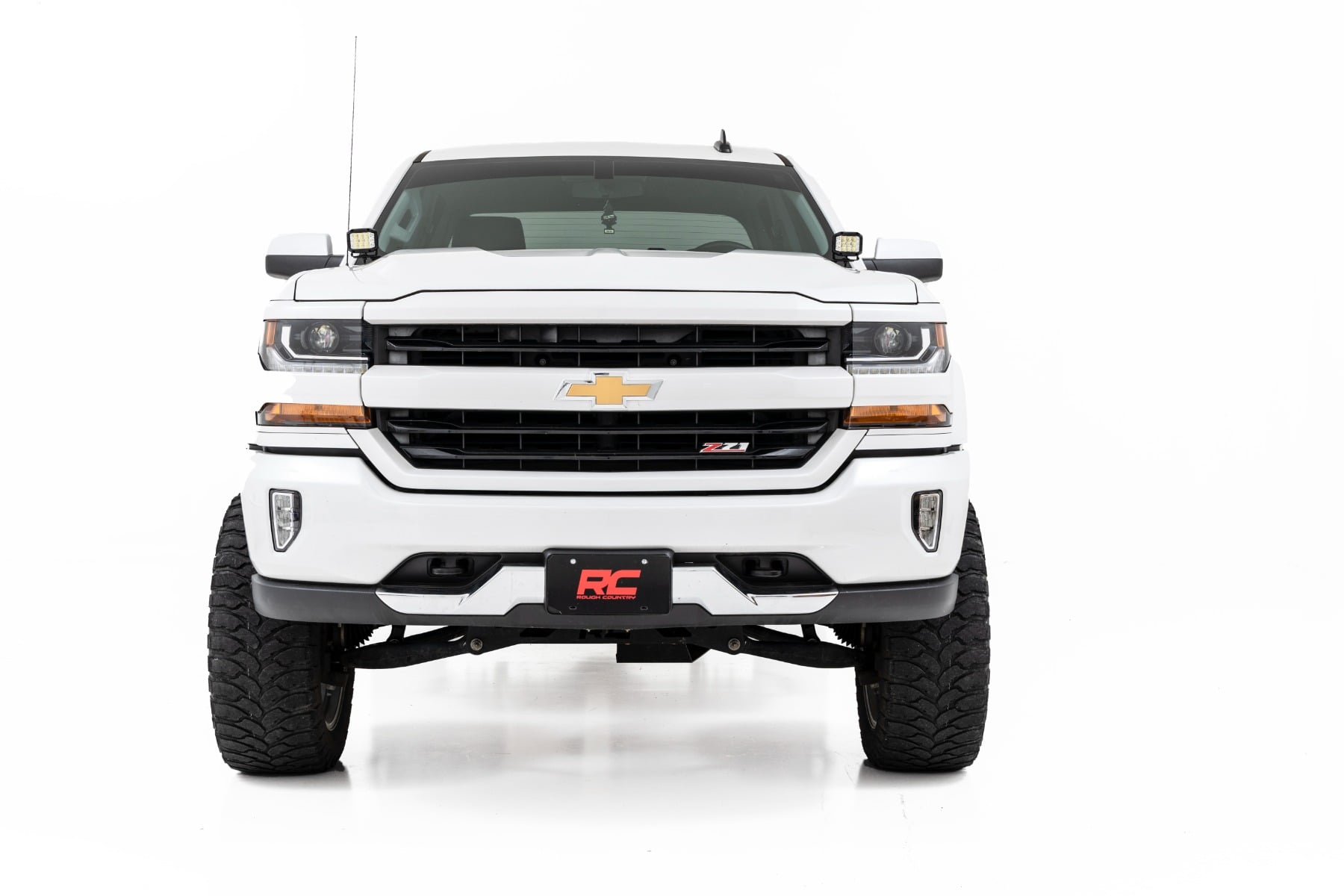 LED Ditch Light Kit 2in Black Pair Amber DRL Silverado/Sierra 1500 (14-18 & Classic) Rough Country