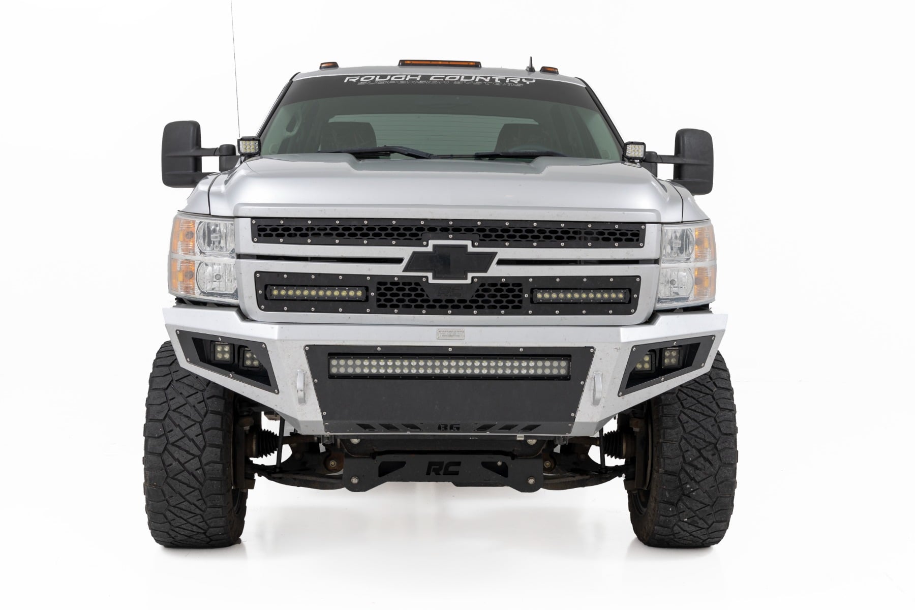 LED Light Ditch Mount 2 Inch Black Pair Amber DRL Chevy 1500 (2007-2013) Rough Country