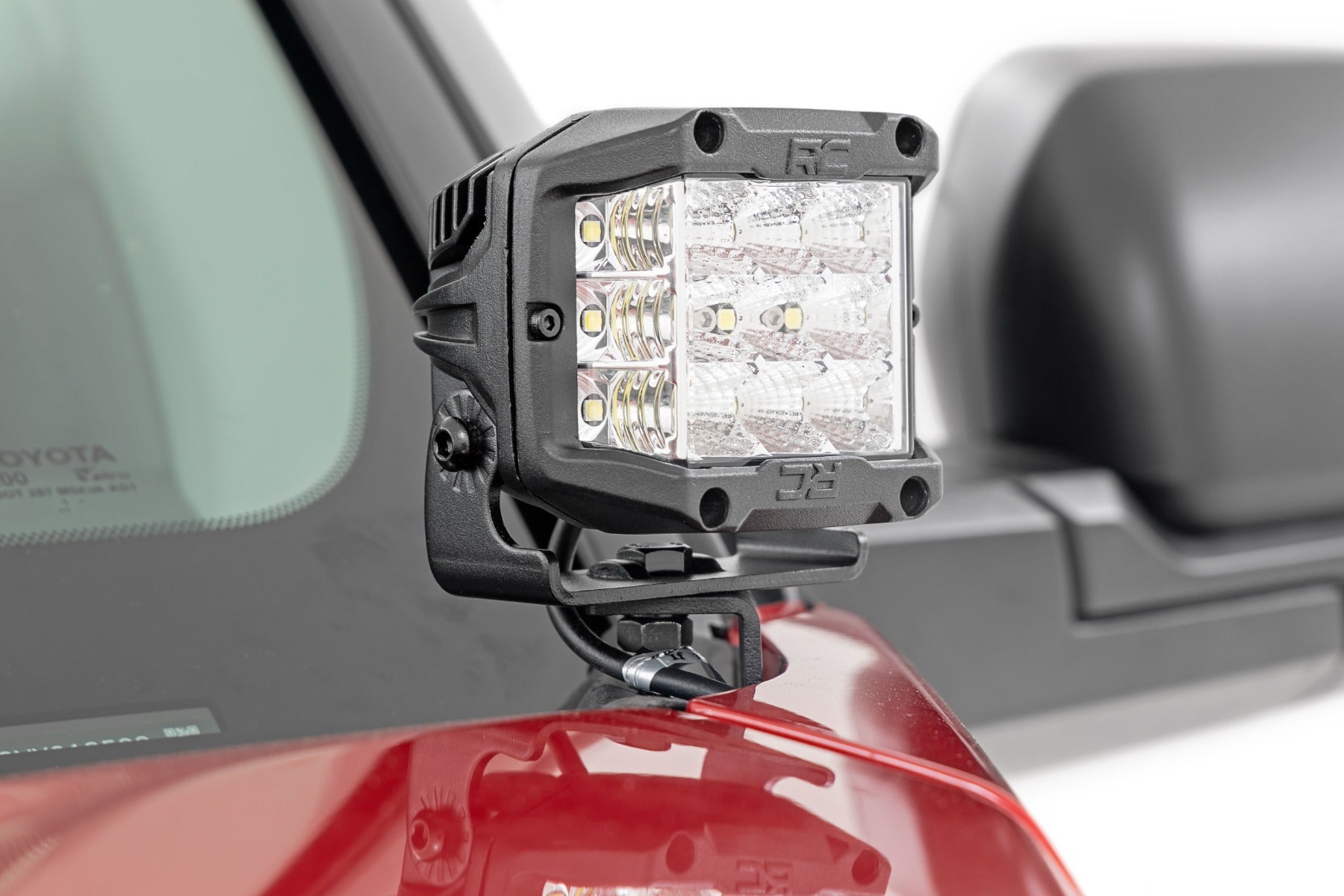 LED Light Kit Ditch Mount 2 Inch Black Pair Amber DRL Toyota Tundra (22-26) Rough Country