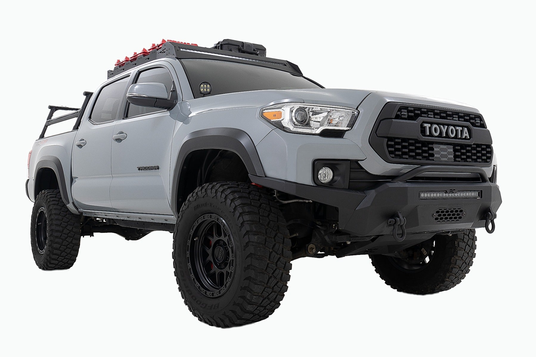 LED Light Kit Ditch Mount 2 Inch Black Pair Flood Toyota Tacoma (16-23) Rough Country