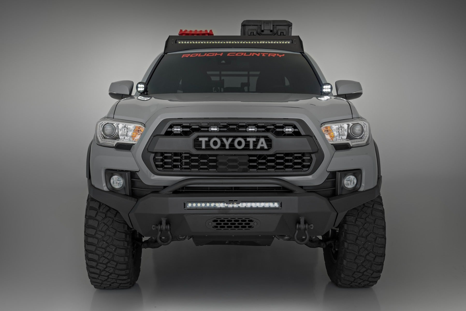 LED Light Kit Ditch Mount Black Series Round 3.5 Inch Amber DRL Toyota Tacoma (16-23) Rough Country