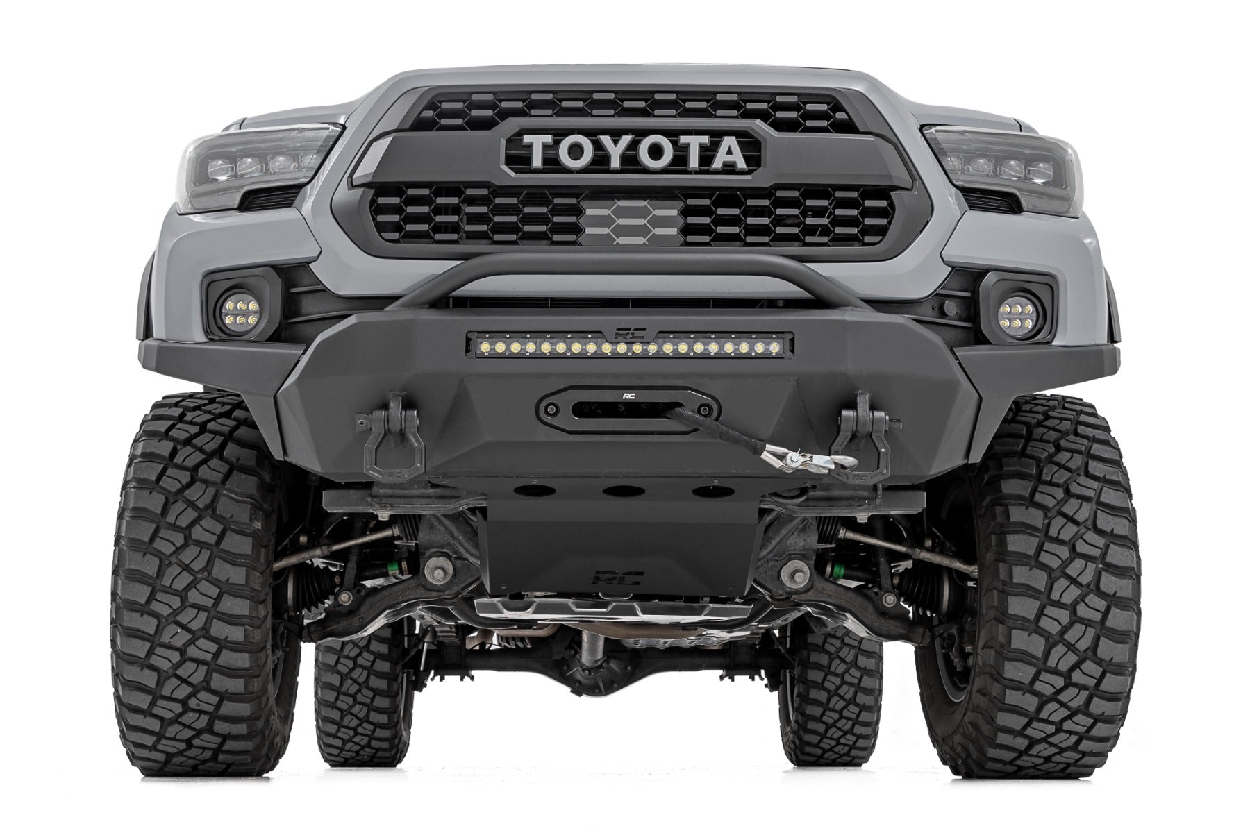 LED Fog Light Kit 3.5 Inch Round Black Series Amber DRL Toyota Tacoma (16-23) Rough Country