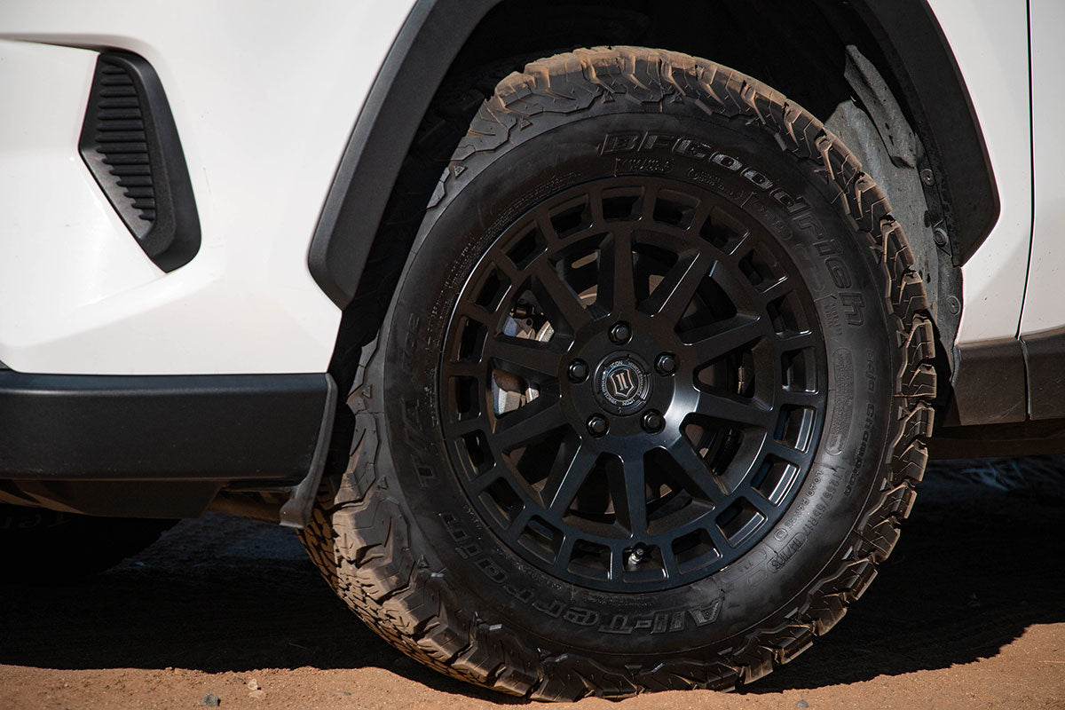 Journey 17 X 8 / 5 X 100 / 38 MM / 6 Inch Back Space Satin Black, ICON Alloys