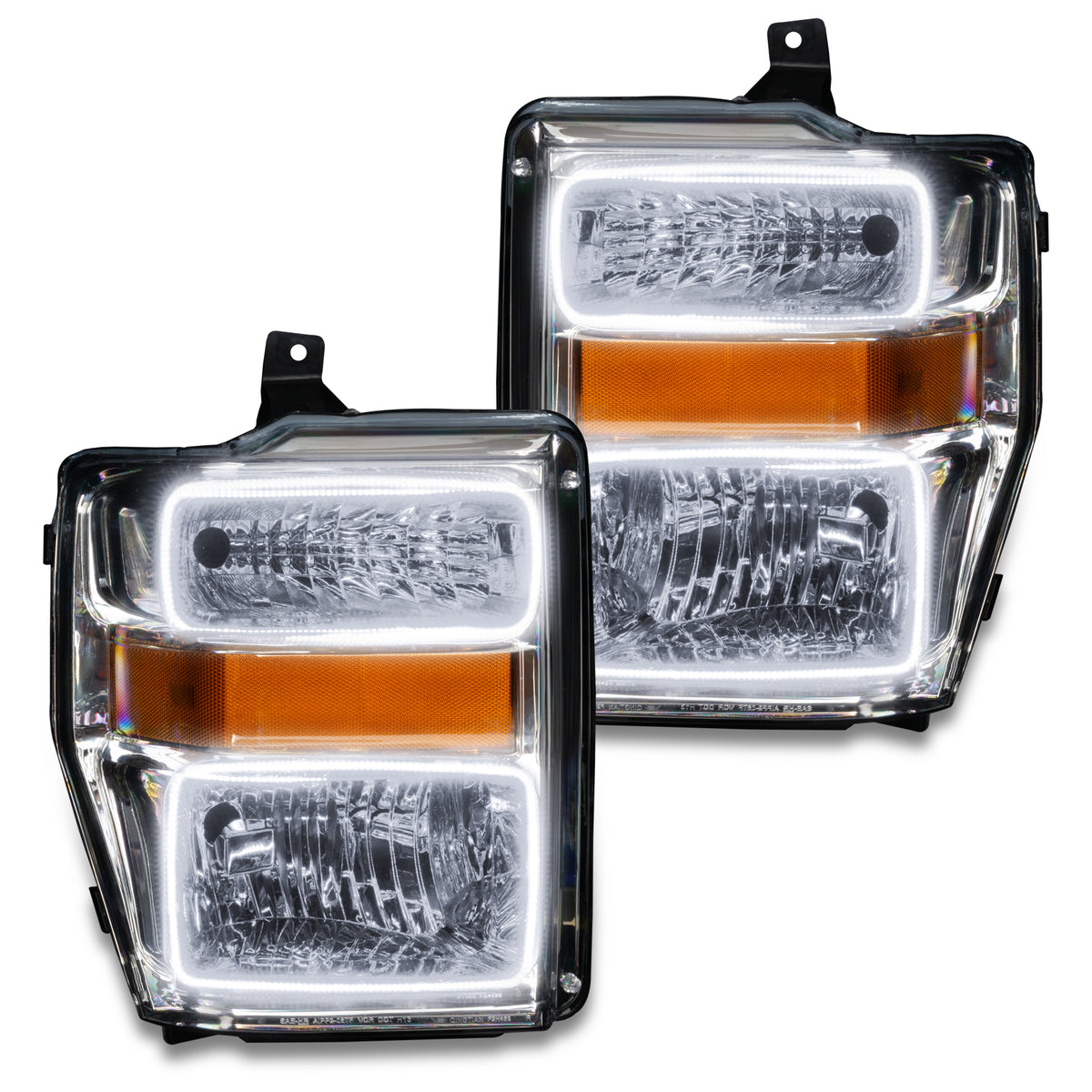 2008-2010 Ford F-250/350 SD Pre-Asm Halo HLs - (Chrome) - White